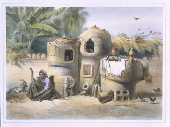 Bauernhäuser in Oberägypten, Illustration aus 